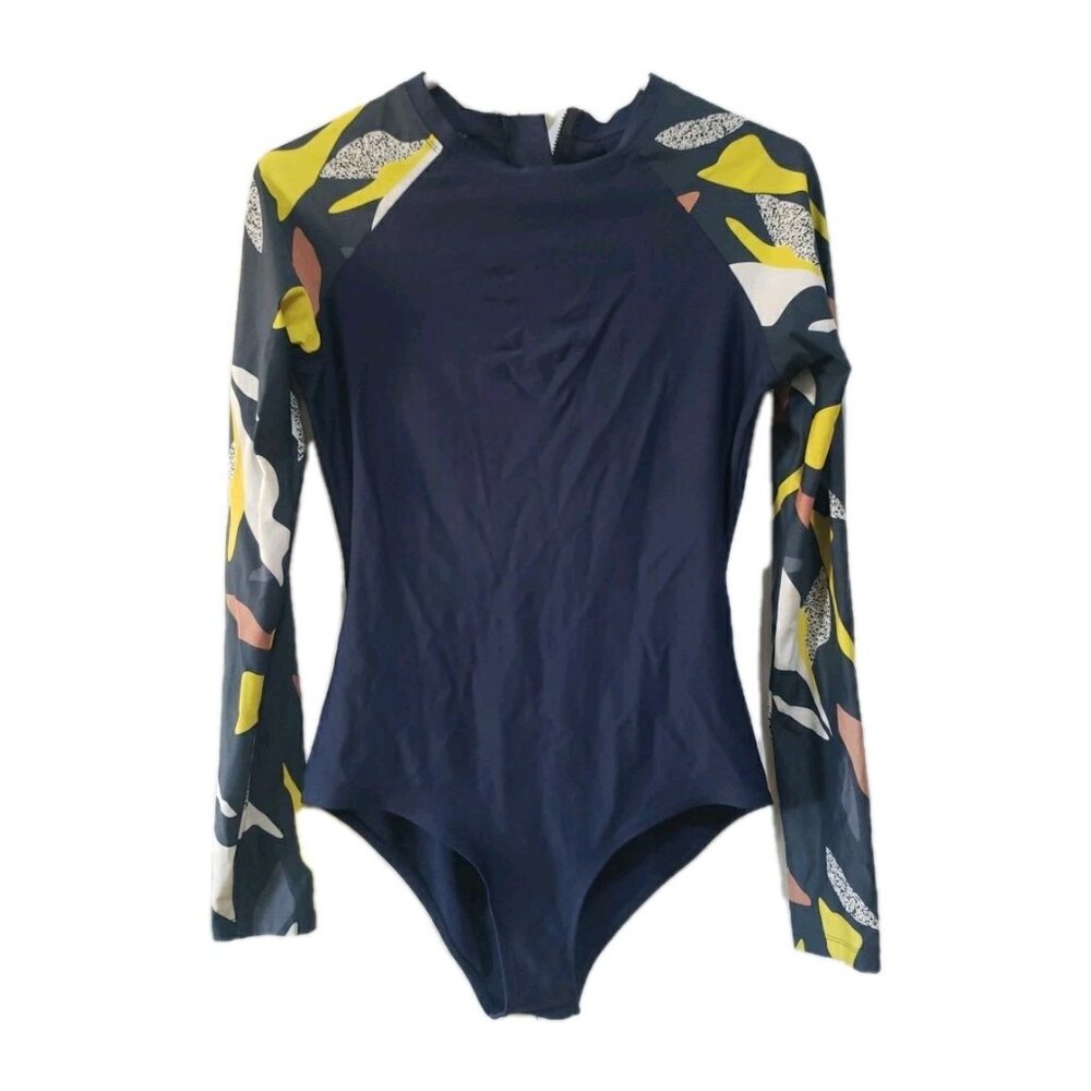 Picture Surfsuit Swim Womens Back Zip Recycled Nylon Blue Long Sleeve M